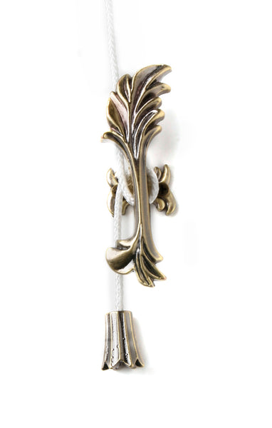 Acanthus cleat - Satin Brass with matching pull shown